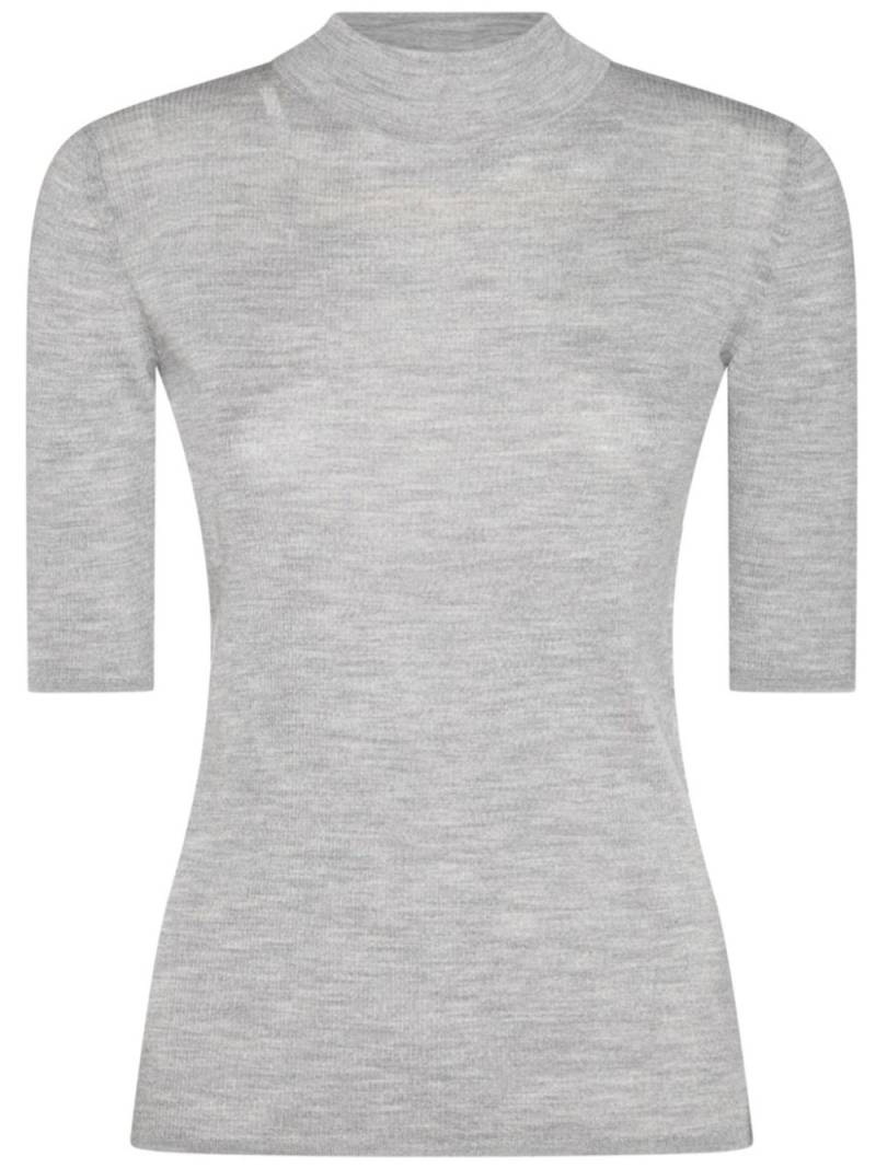 Malo high-neck virgin-wool top - Grey von Malo