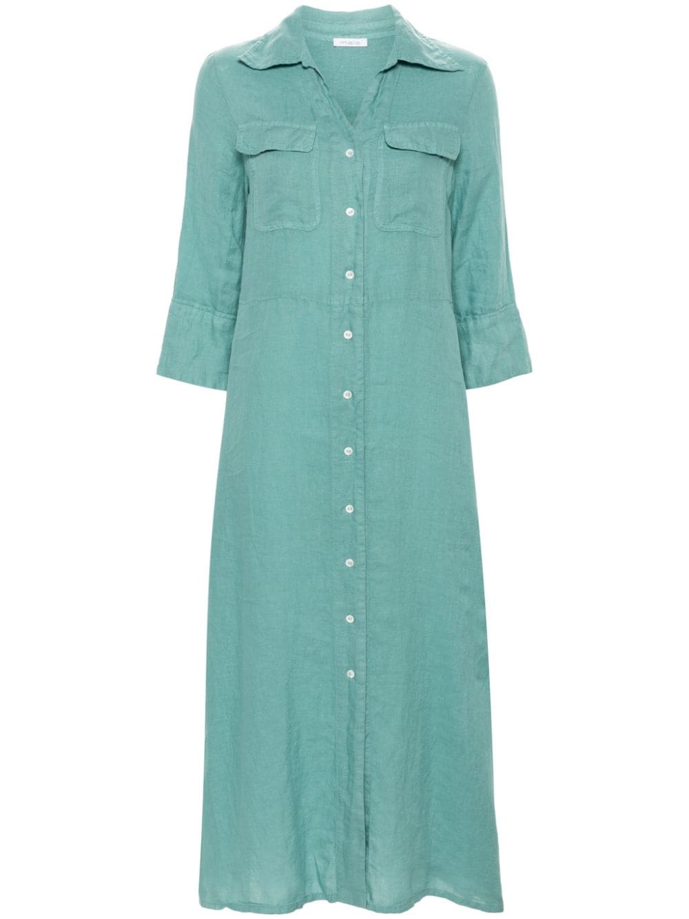 Malo linen shirt dress - Green von Malo