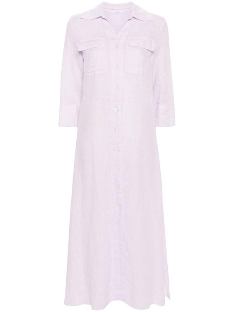 Malo linen shirt dress - Purple von Malo