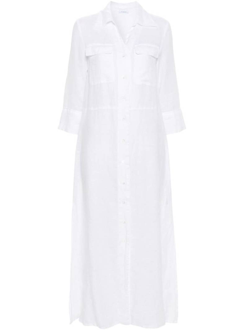 Malo linen shirt dress - White von Malo