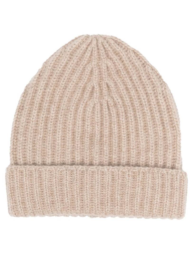 Malo ribbed chunky-knit beanie - Neutrals von Malo