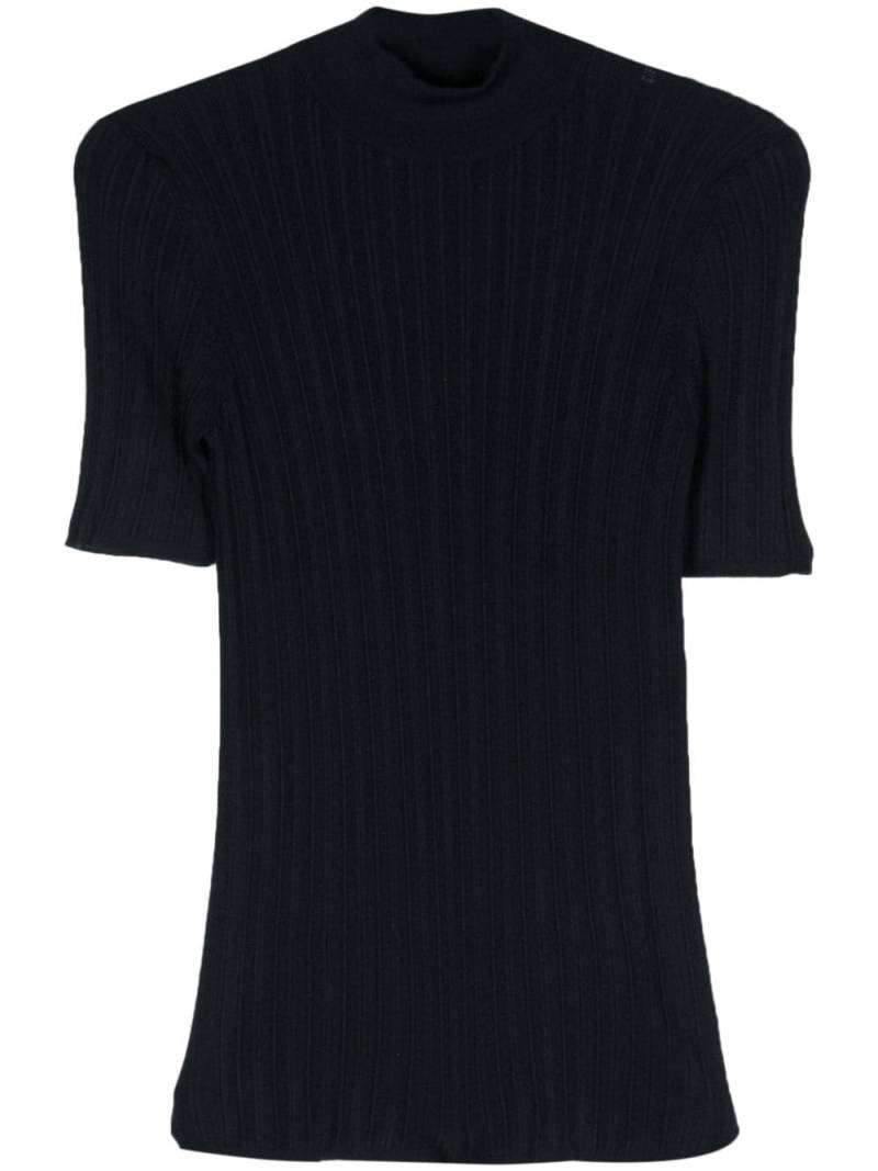 Malo ribbed-knit top - Blue von Malo