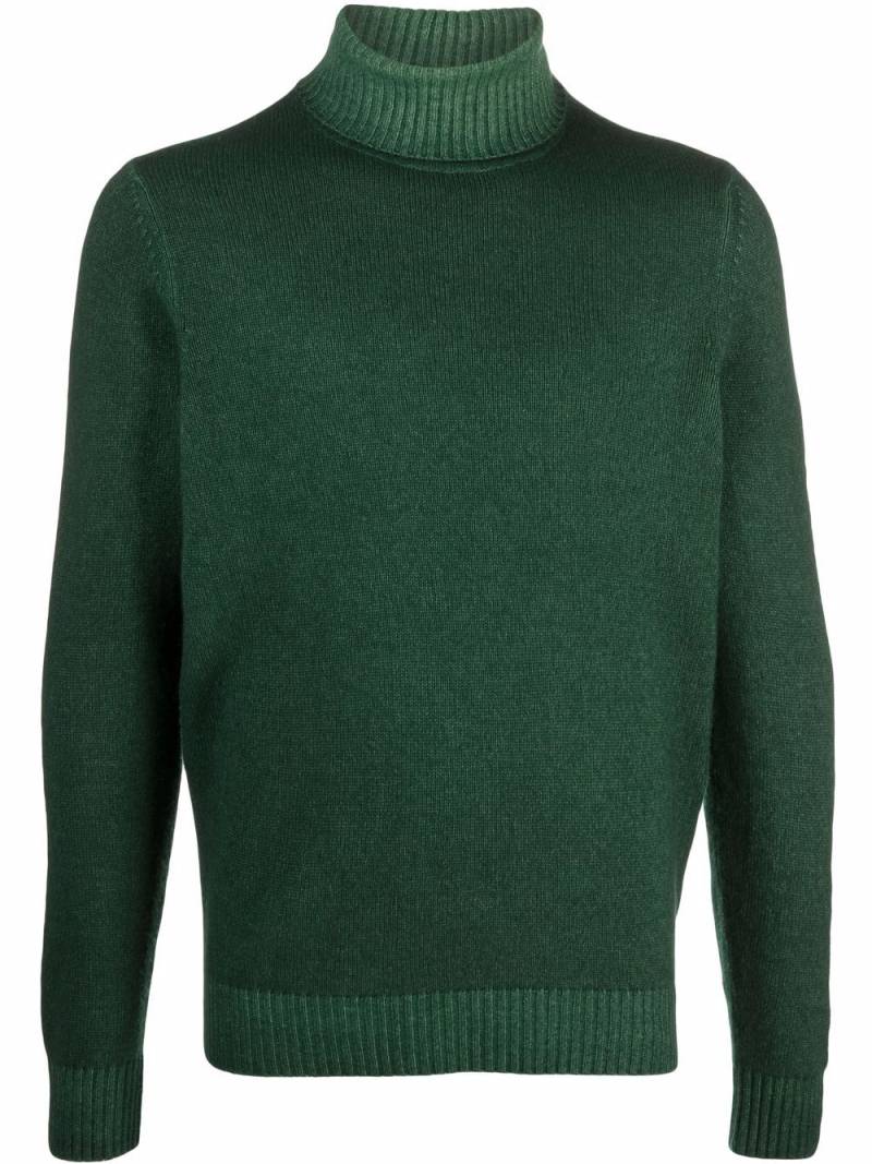 Malo roll-neck rib-trimmed jumper - Green von Malo