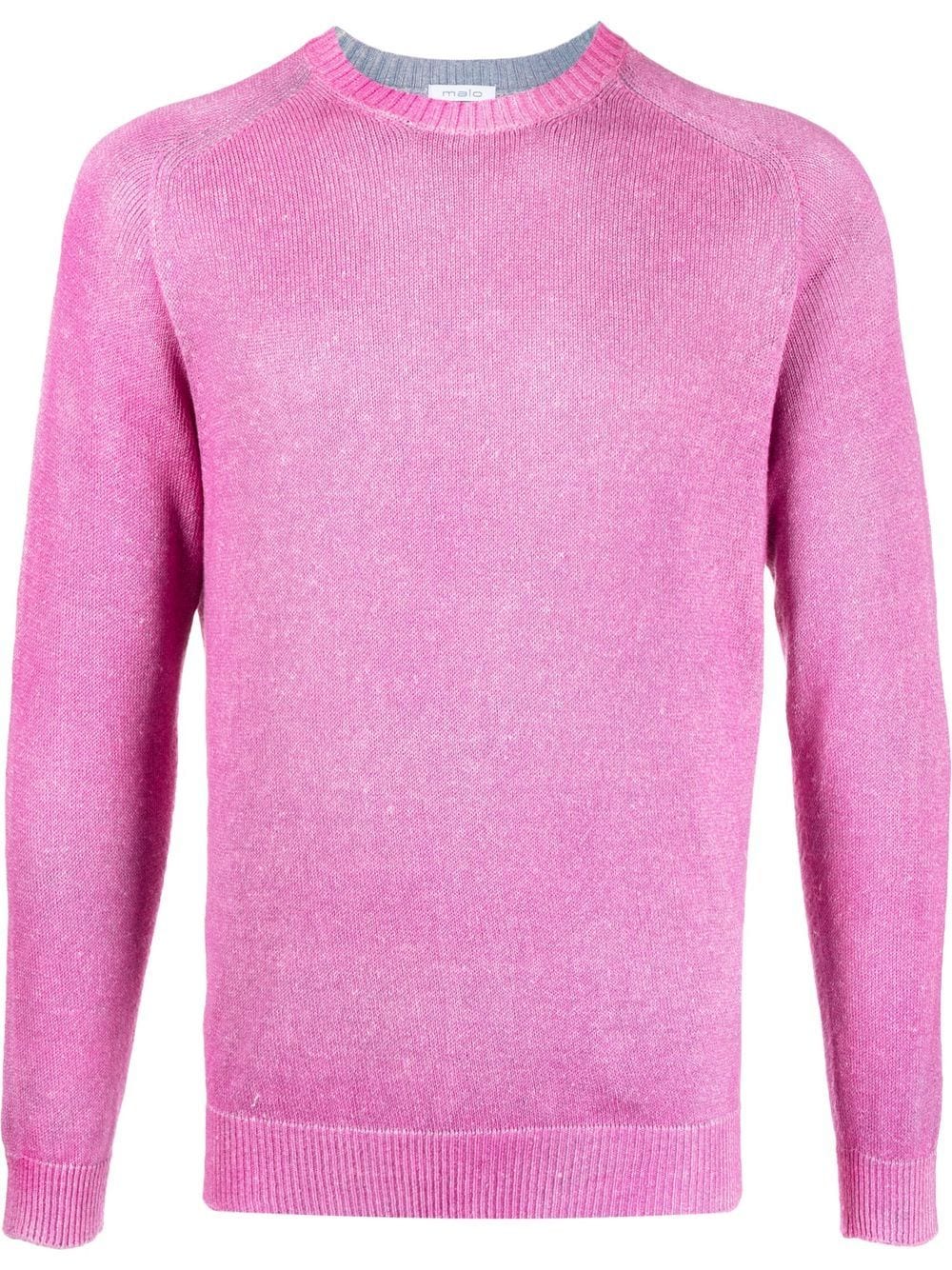 Malo round neck long-sleeved T-shirt - Pink von Malo