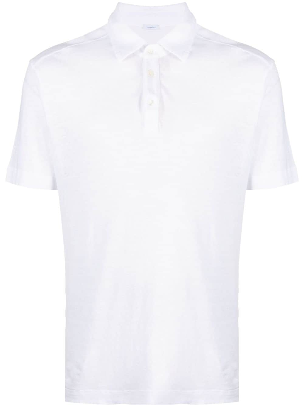 Malo short-sleeve linen polo shirt - White von Malo