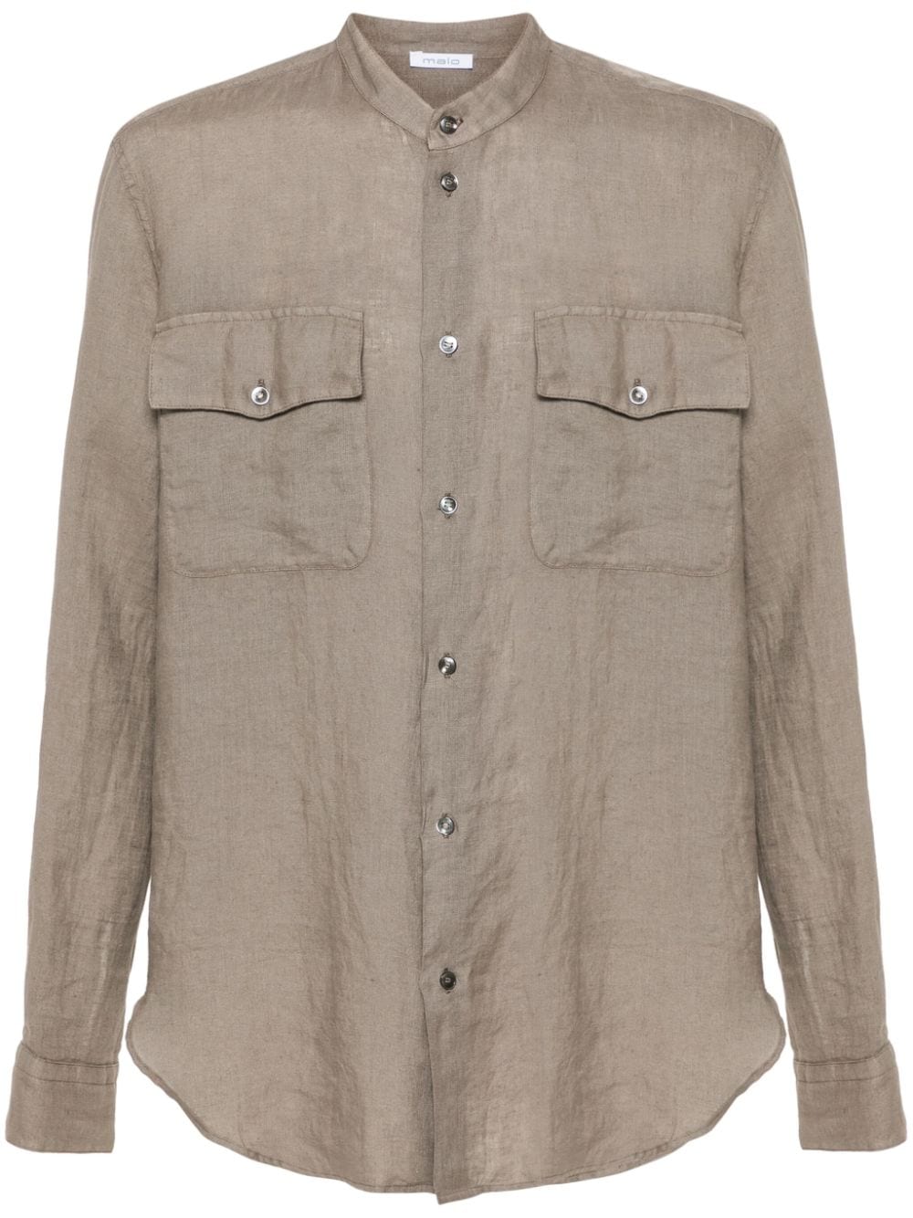 Malo slub-texture linen shirt - Grey von Malo