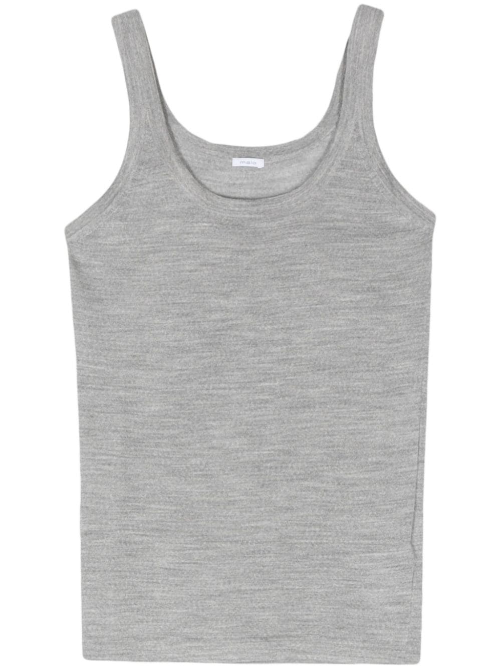 Malo square-neck knitted tank top - Grey von Malo