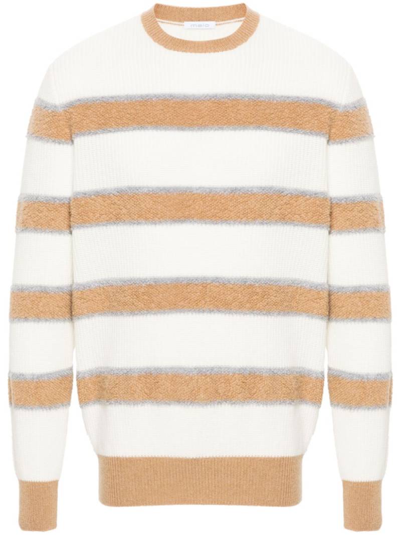 Malo striped sweater - White von Malo