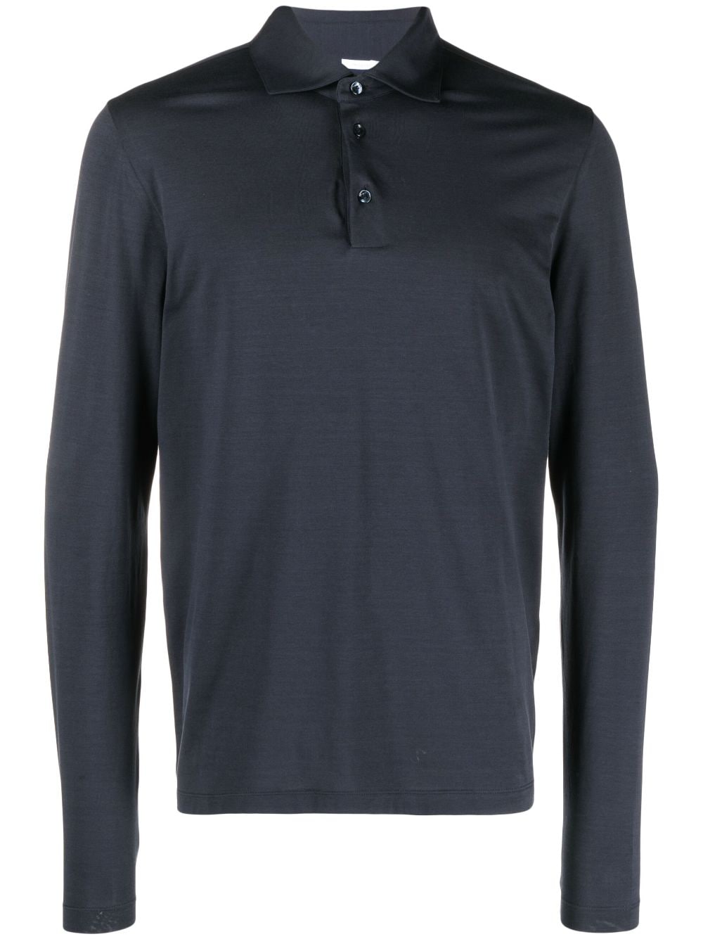 Malo tonal long-sleeve polo shirt - Blue von Malo