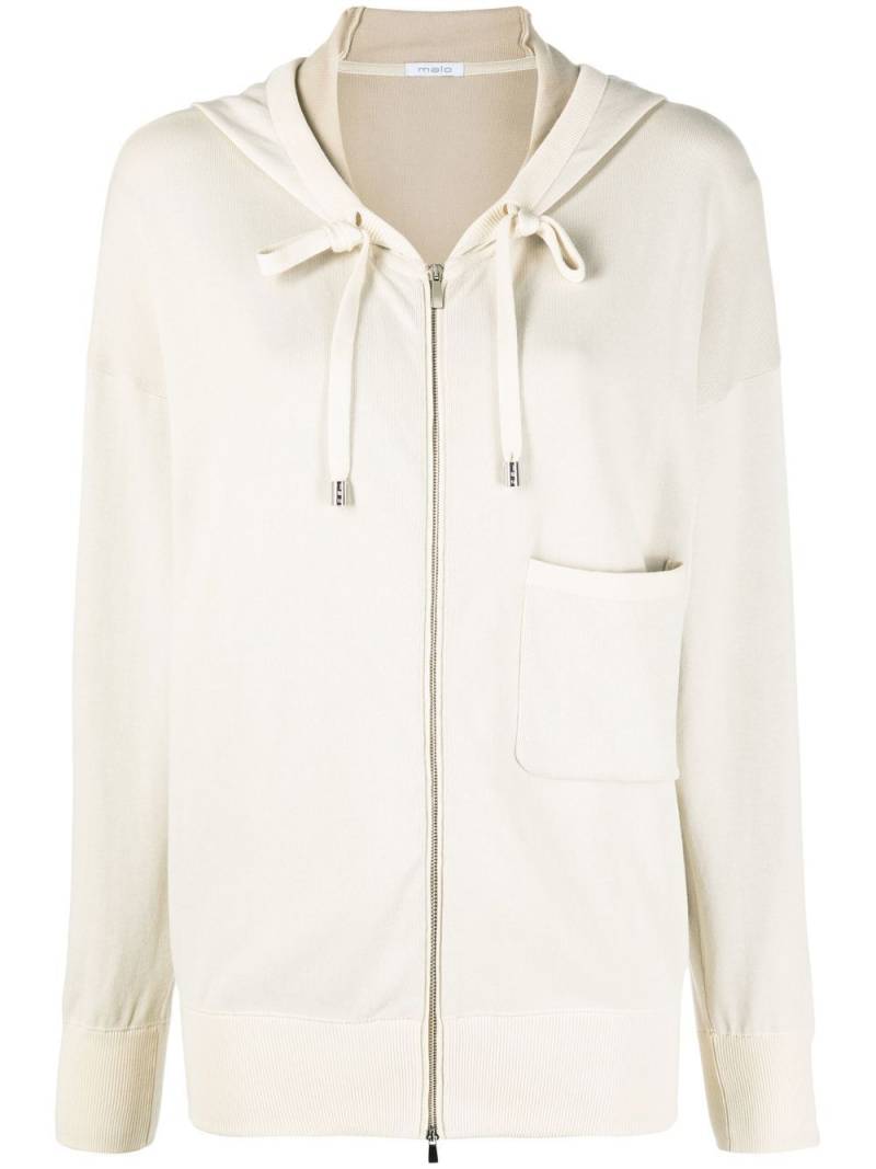 Malo zip-up cotton sweatshirt - Neutrals von Malo