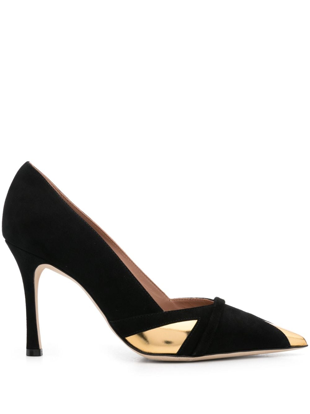 Malone Souliers 100mm contrasting-panel pumps - Black von Malone Souliers