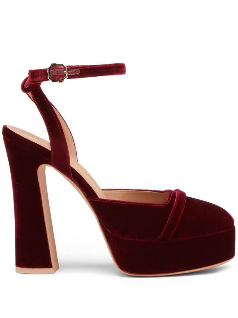 Malone Souliers 125mm Mora platform pumps - Red von Malone Souliers