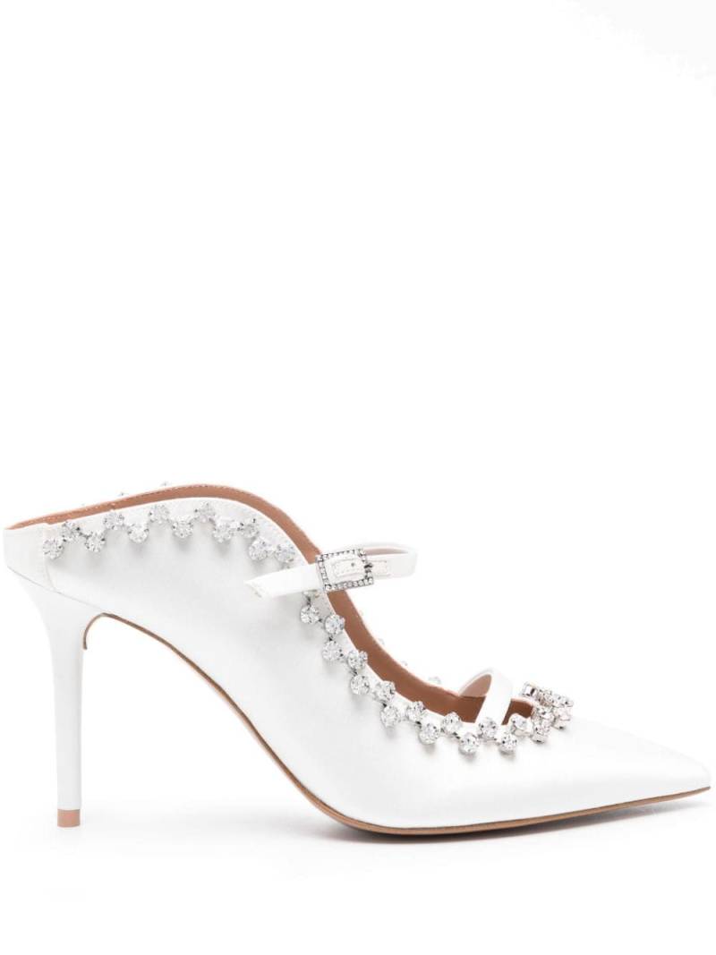 Malone Souliers Gala 100mm crystal-embellished mules - White von Malone Souliers