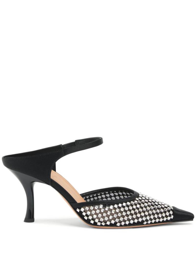 Malone Souliers Vega crystal-embellished satin mules - Black von Malone Souliers