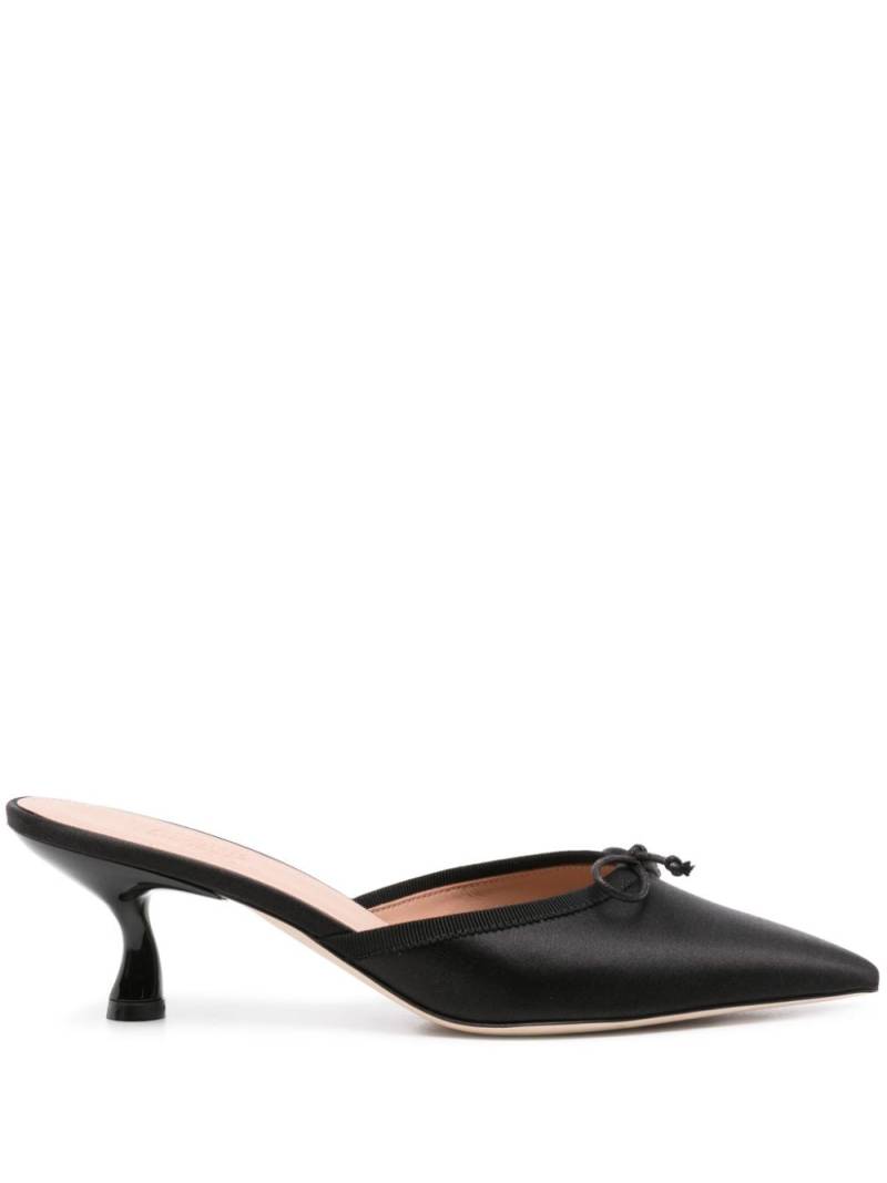 Malone Souliers bow-detail satin mules - Black von Malone Souliers