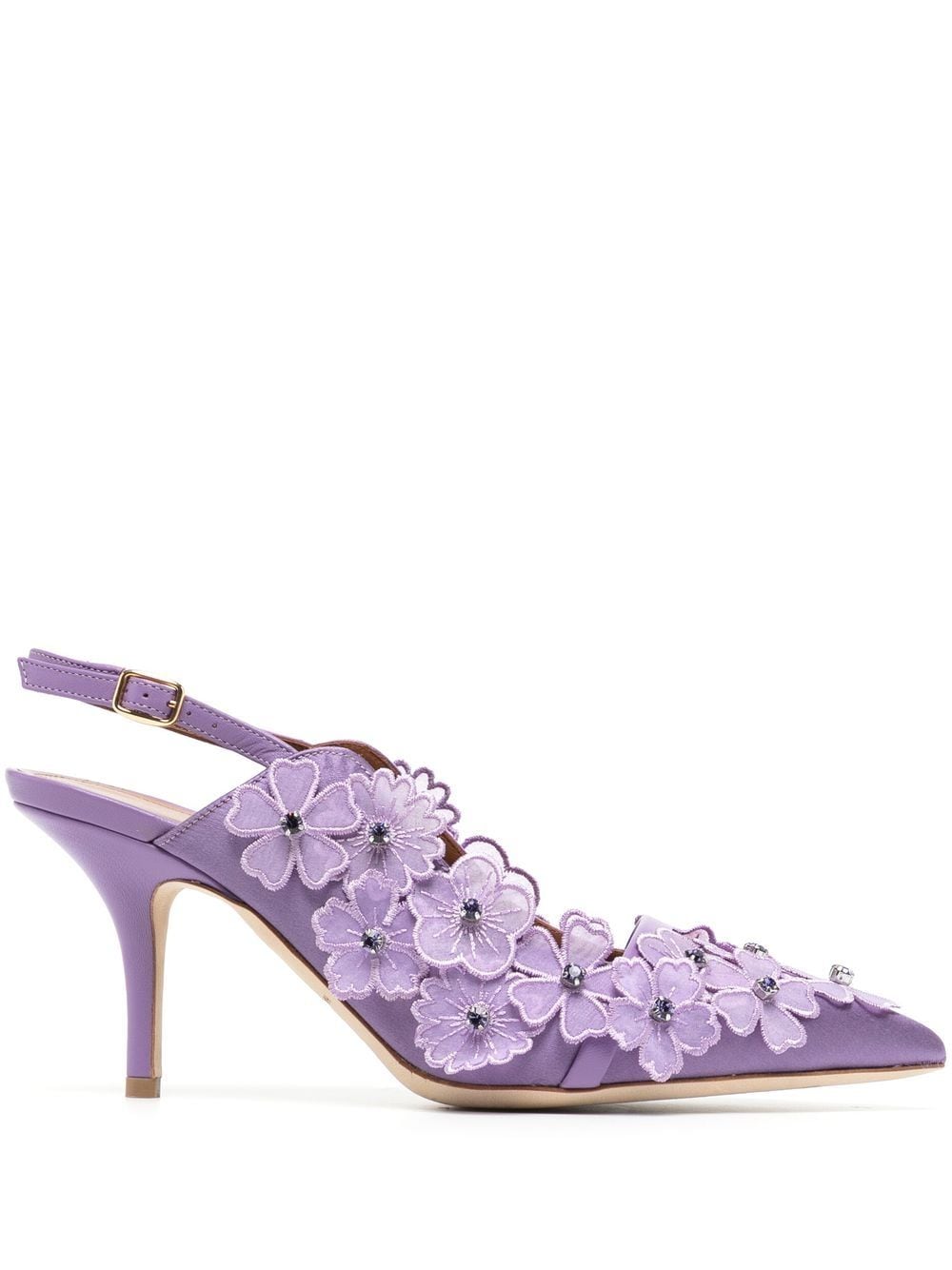 Malone Souliers floral-embroidered slingback sandals - Purple von Malone Souliers