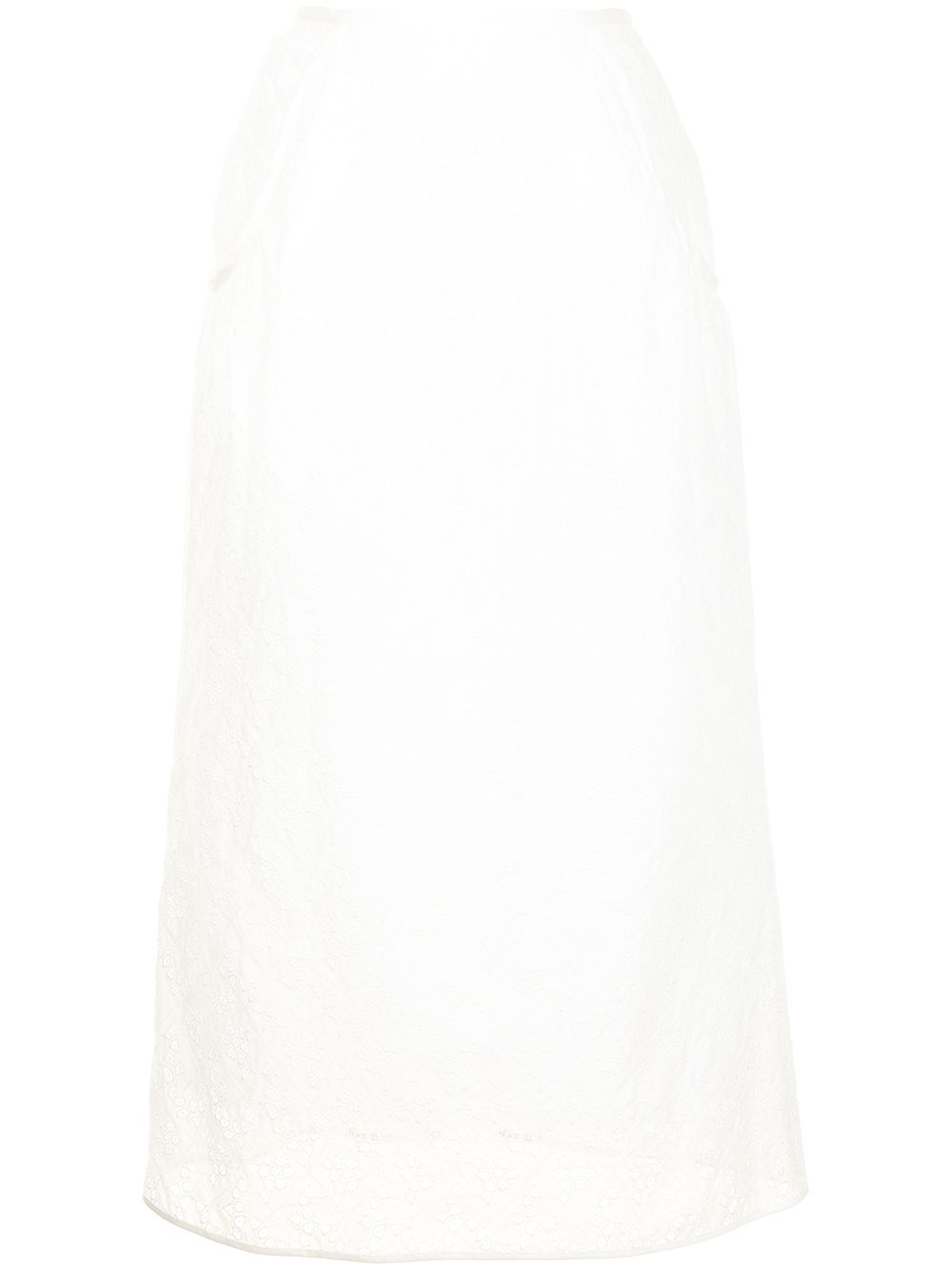 Mame Kurogouchi embroidered lace cotton skirt - White von Mame Kurogouchi