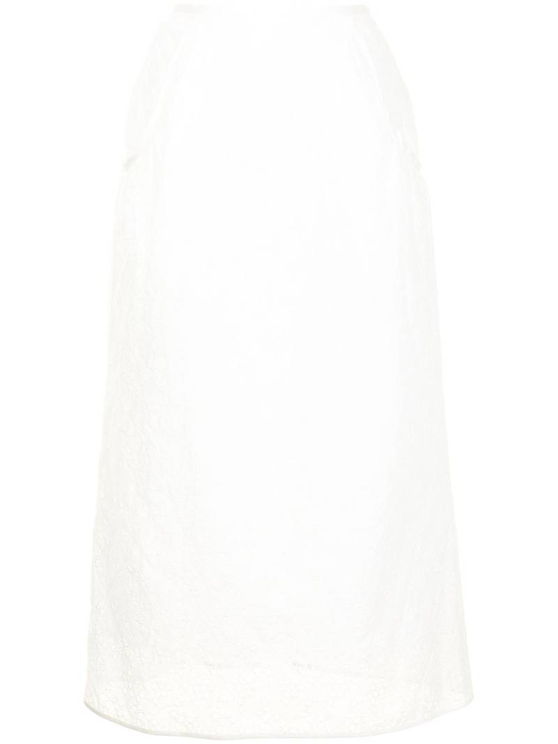 Mame Kurogouchi embroidered lace cotton skirt - White von Mame Kurogouchi