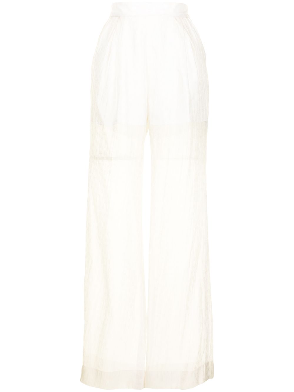 Mame Kurogouchi high-waist jacquard sheer trousers - White von Mame Kurogouchi