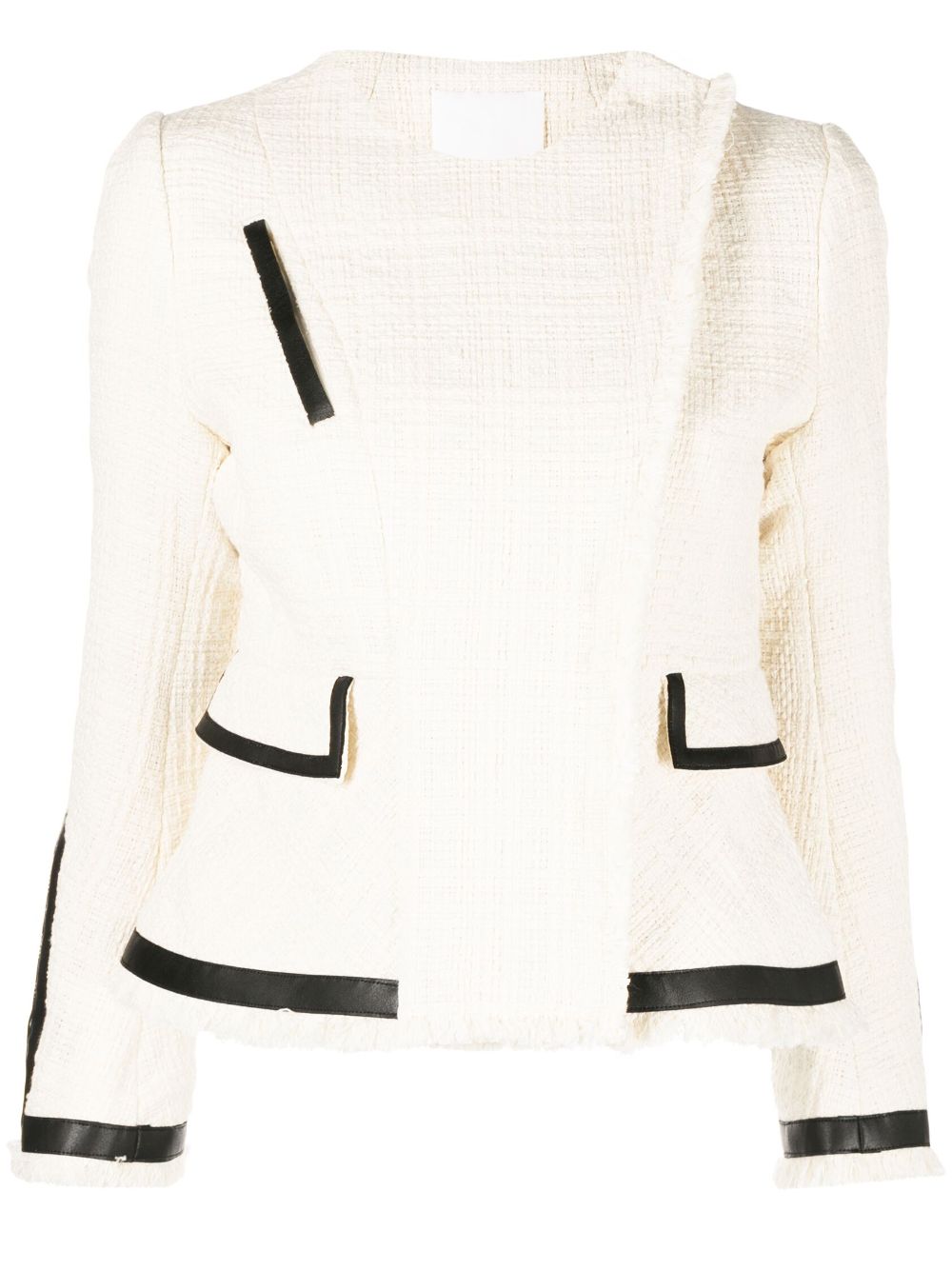 Mame Kurogouchi long-sleeve tweed biker jacket - White von Mame Kurogouchi