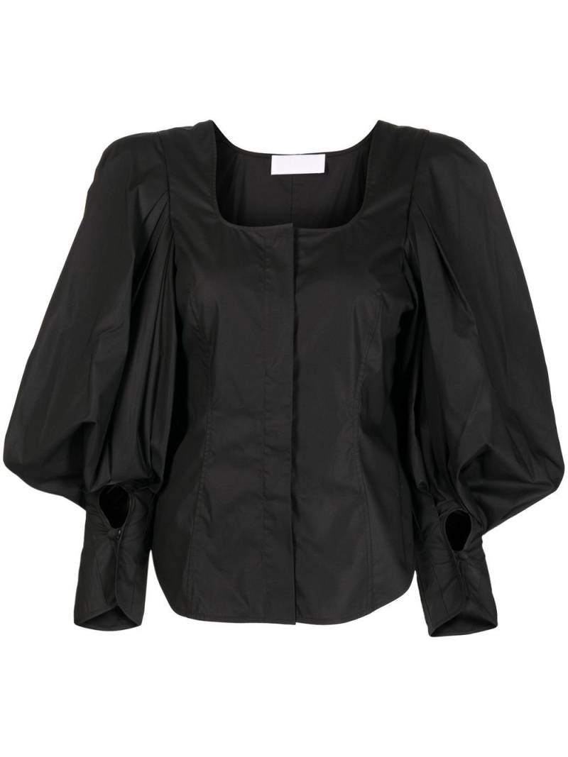 Mame Kurogouchi square-neck puff-sleeve blouse - Black von Mame Kurogouchi