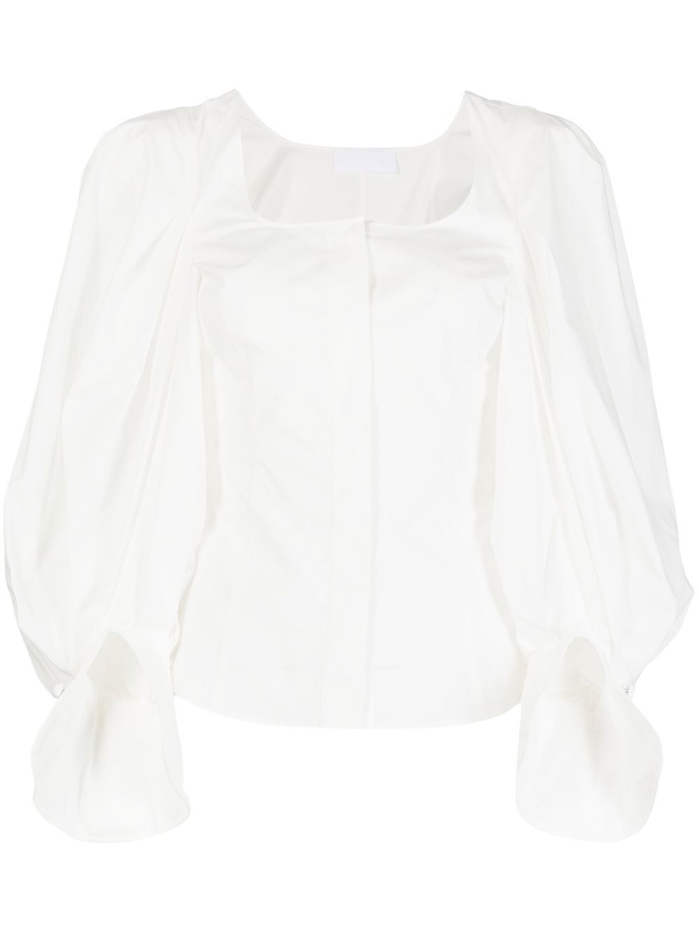 Mame Kurogouchi square-neck puff-sleeve blouse - White von Mame Kurogouchi