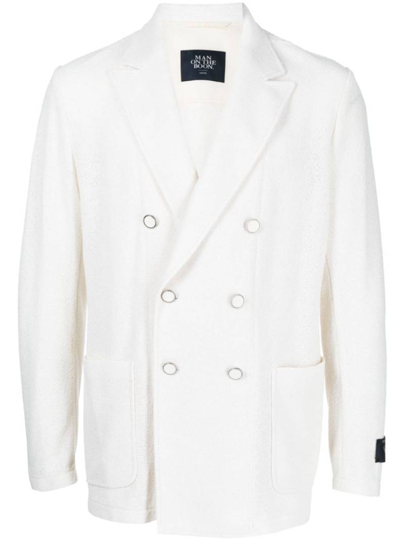 Man On The Boon. Bookle double-breasted blazer - White von Man On The Boon.