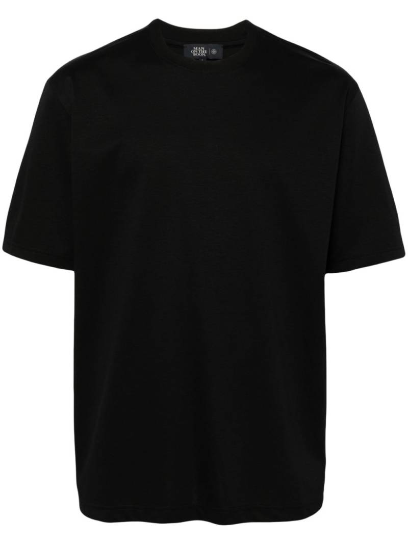 Man On The Boon. Glossy crew-neck cotton T-shirt - Black von Man On The Boon.