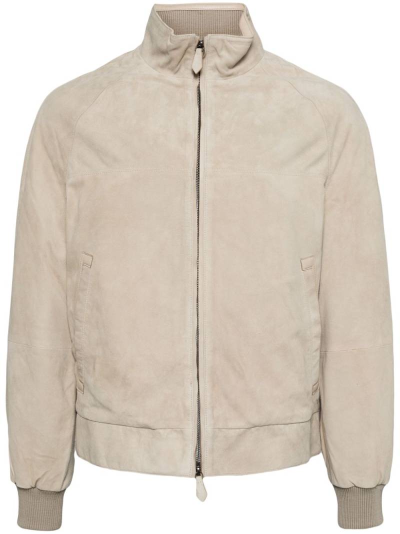 Man On The Boon. Suede zip-up jacket - Neutrals von Man On The Boon.