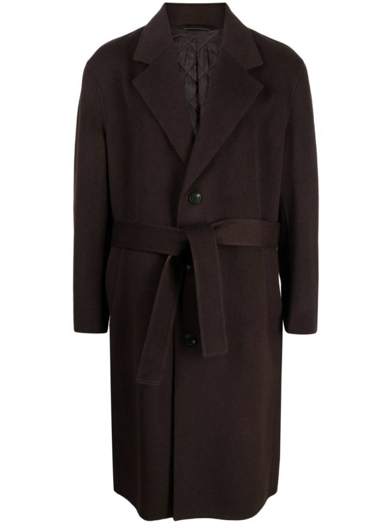 Man On The Boon. brushed belted single-breasted coat - Brown von Man On The Boon.