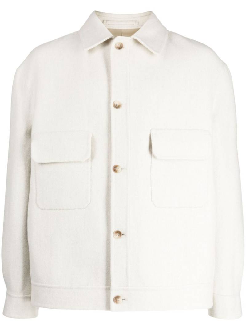 Man On The Boon. button-up knitted shirt jacket - White von Man On The Boon.