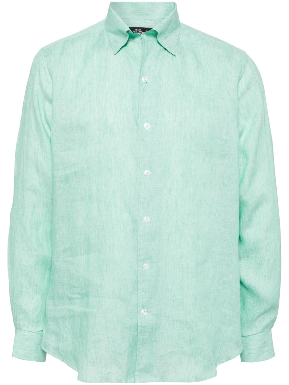 Man On The Boon. buttoned hemp shirt - Green von Man On The Boon.