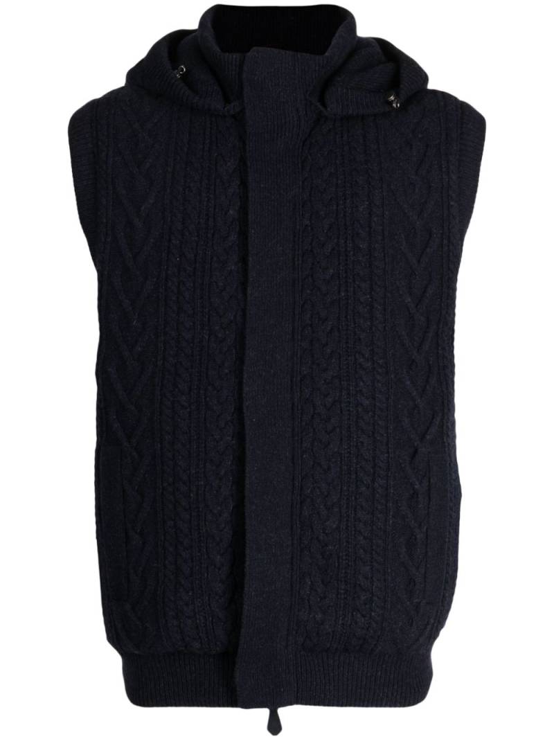 Man On The Boon. cable-knit hooded vest - Blue von Man On The Boon.