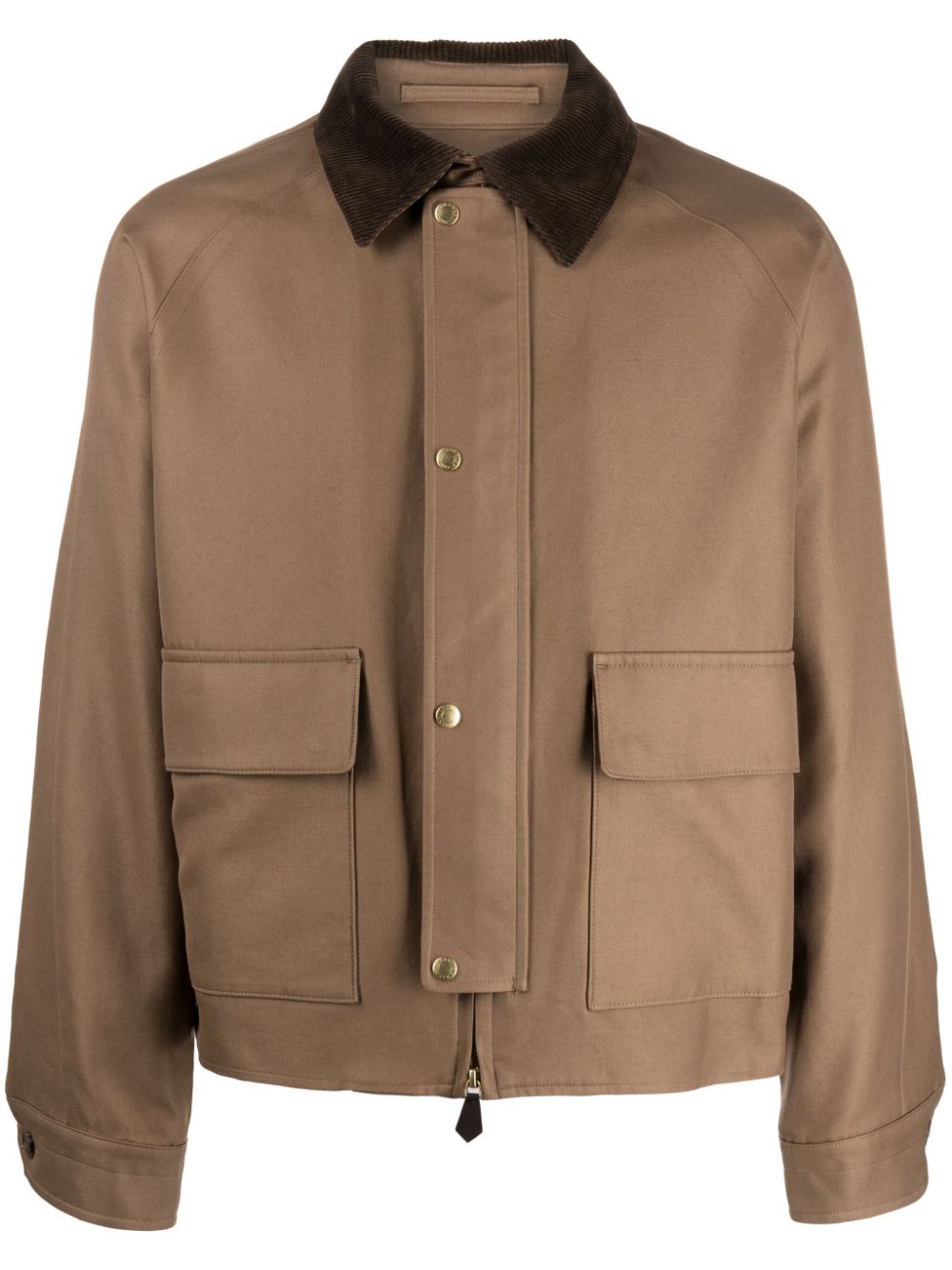 Man On The Boon. corduroy-collar cotton jacket - Brown von Man On The Boon.