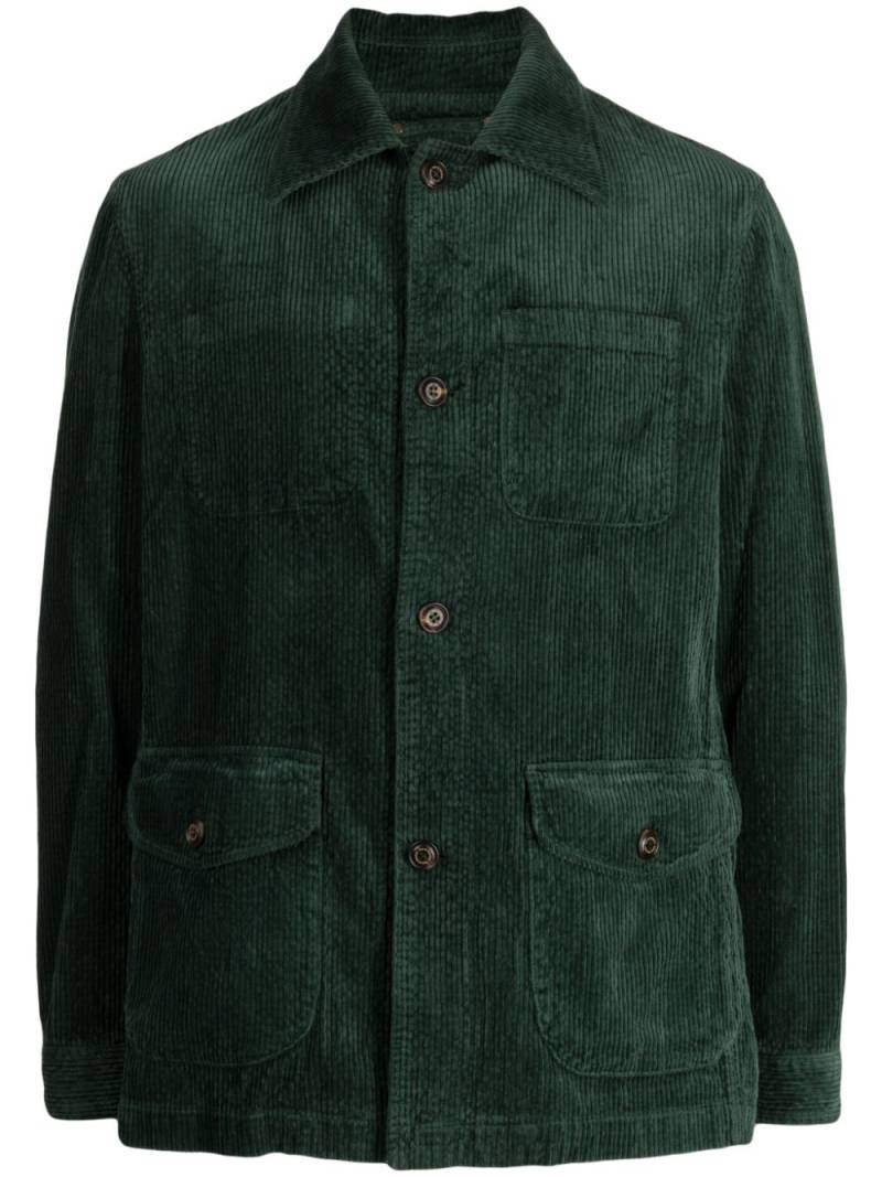 Man On The Boon. corduroy garment-dyed shirt jacket - Green von Man On The Boon.