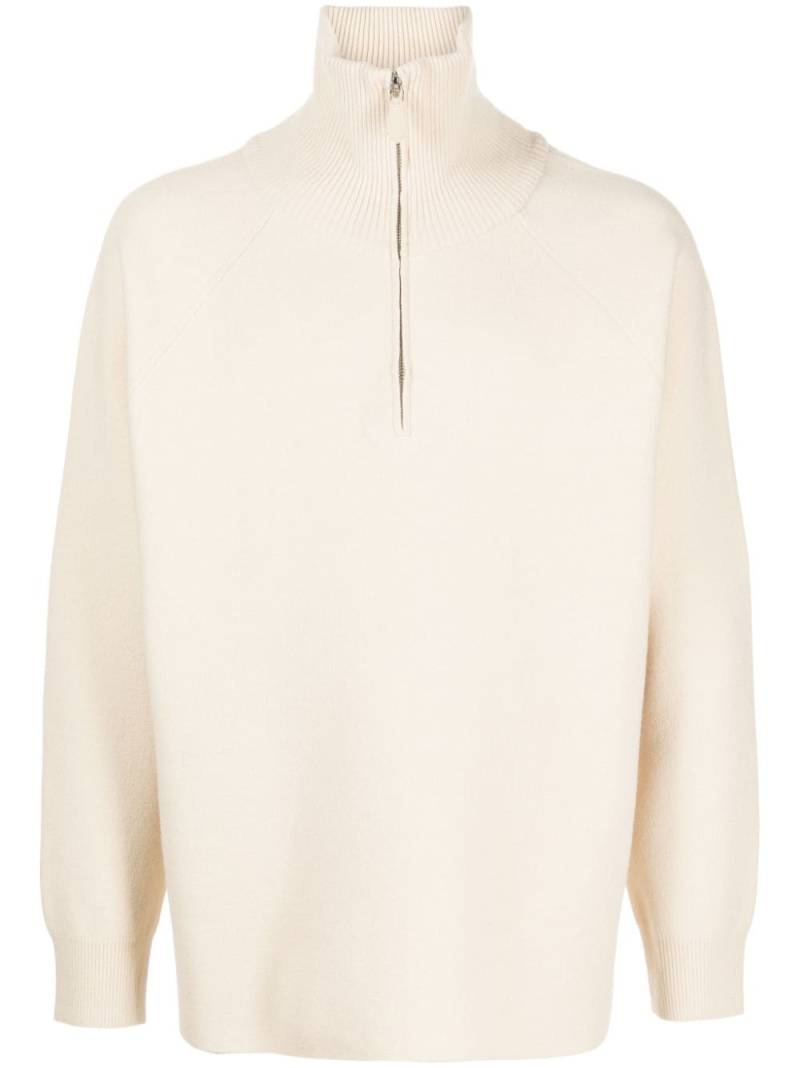 Man On The Boon. half-zip raglan-sleeve jumper - White von Man On The Boon.