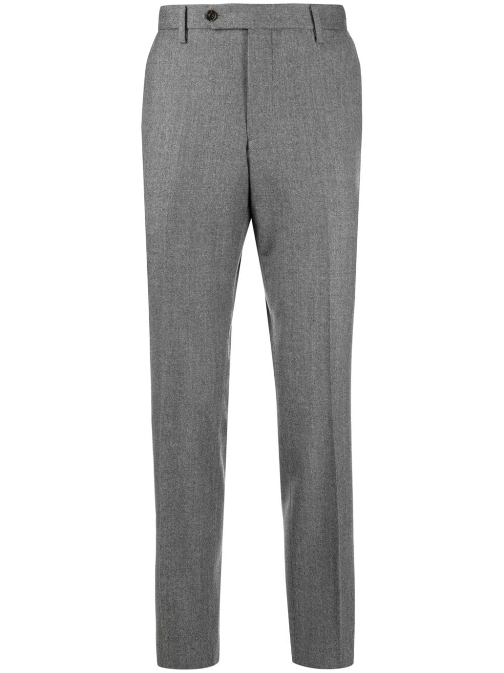 Man On The Boon. pressed-crease flannel tapered trousers - Grey von Man On The Boon.