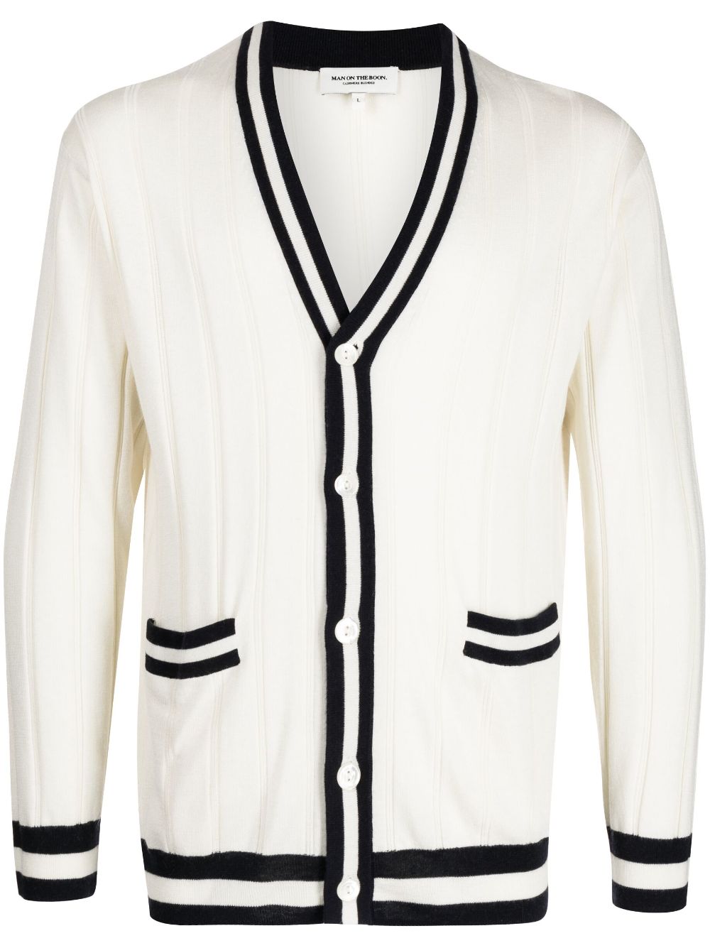 Man On The Boon. two-tone buttoned cardigan - White von Man On The Boon.