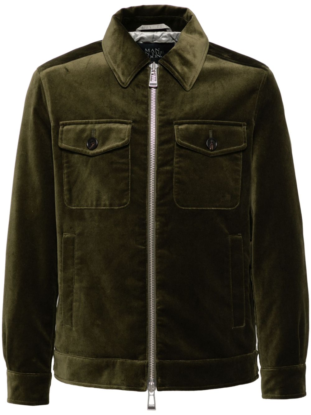 Man On The Boon. velour multi-pockets jacket - Green von Man On The Boon.