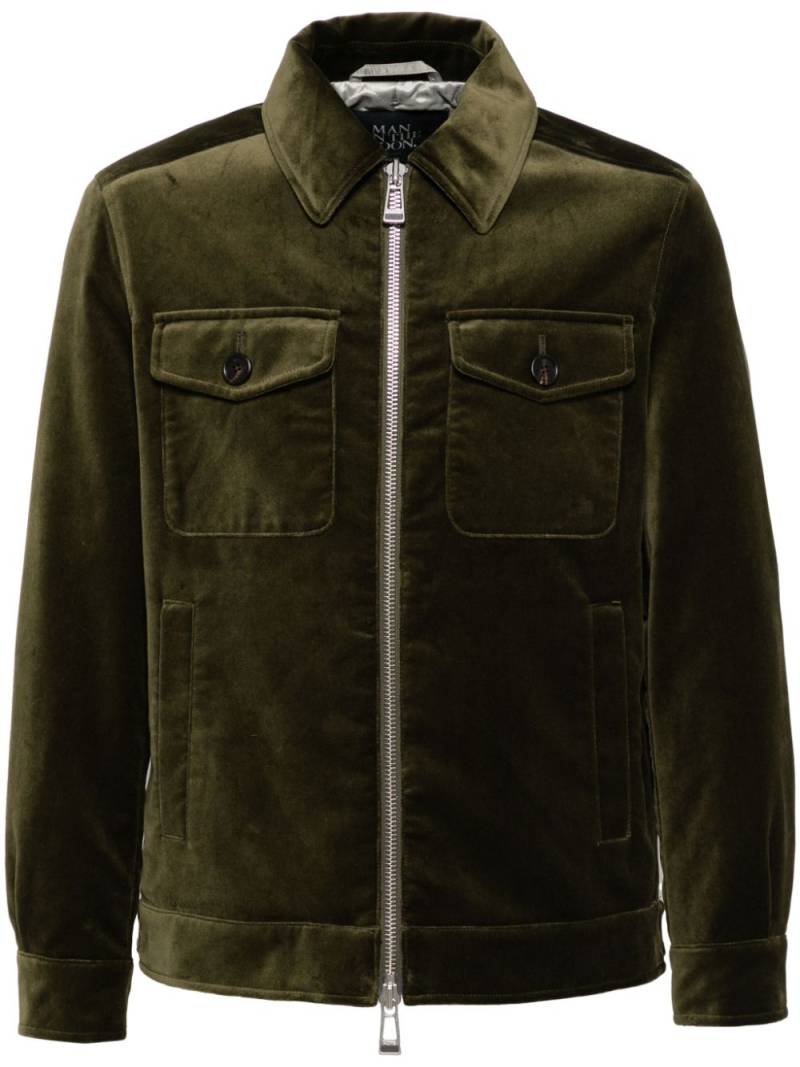 Man On The Boon. velour multi-pockets jacket - Green von Man On The Boon.