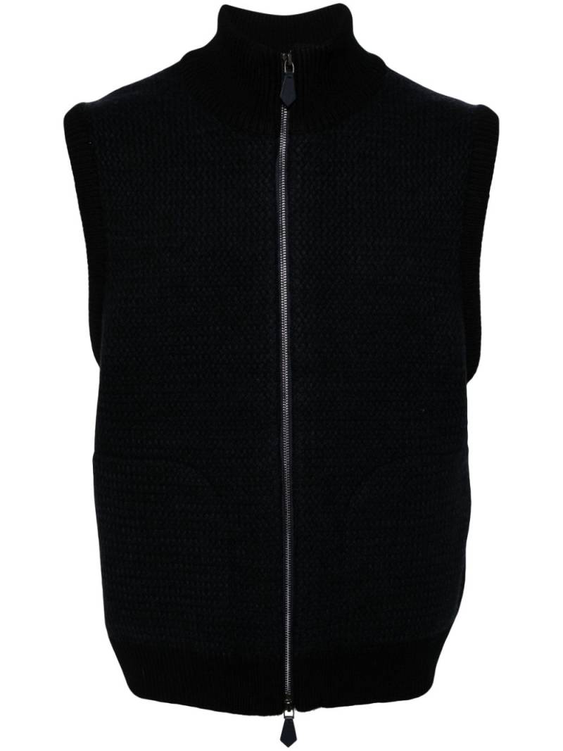 Man On The Boon. zip-up wool vest - Blue von Man On The Boon.