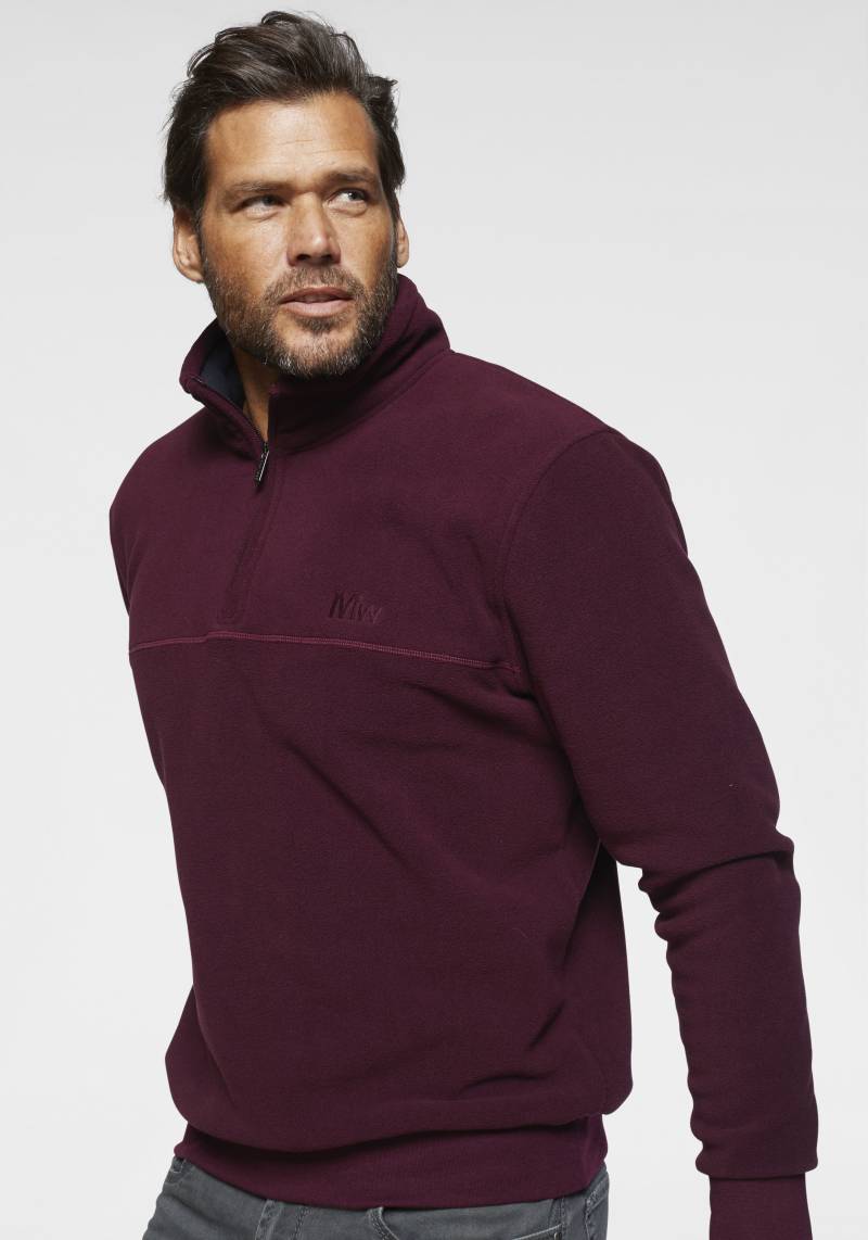 Man's World Fleecepullover, Langarm, mit Rippbündchen, mit Troyerkragen, für Athleisure-Looks von Man's World