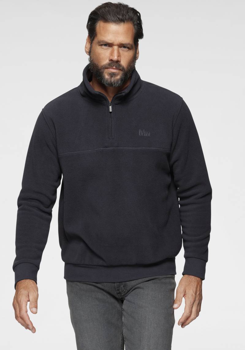 Man's World Fleecepullover, Langarm, mit Rippbündchen, mit Troyerkragen, für Athleisure-Looks von Man's World