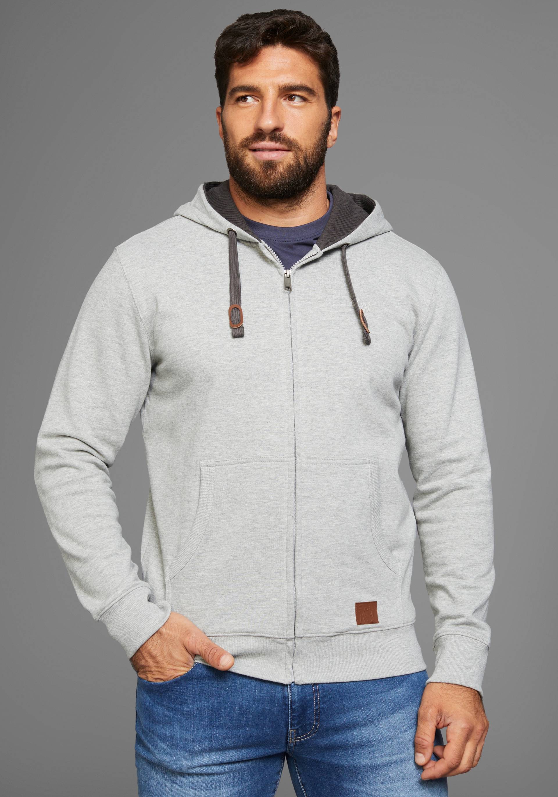 Man's World Kapuzensweatjacke, mit kontrastfarbigem Innenfutter von Man's World