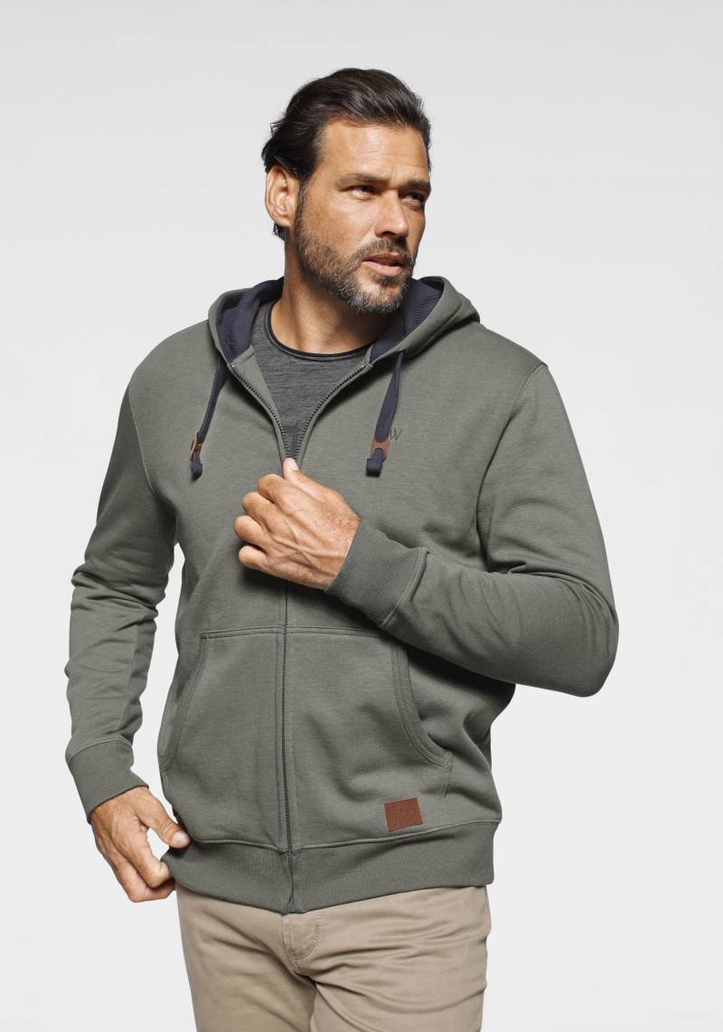 Man's World Kapuzensweatjacke, mit kontrastfarbigem Innenfutter von Man's World