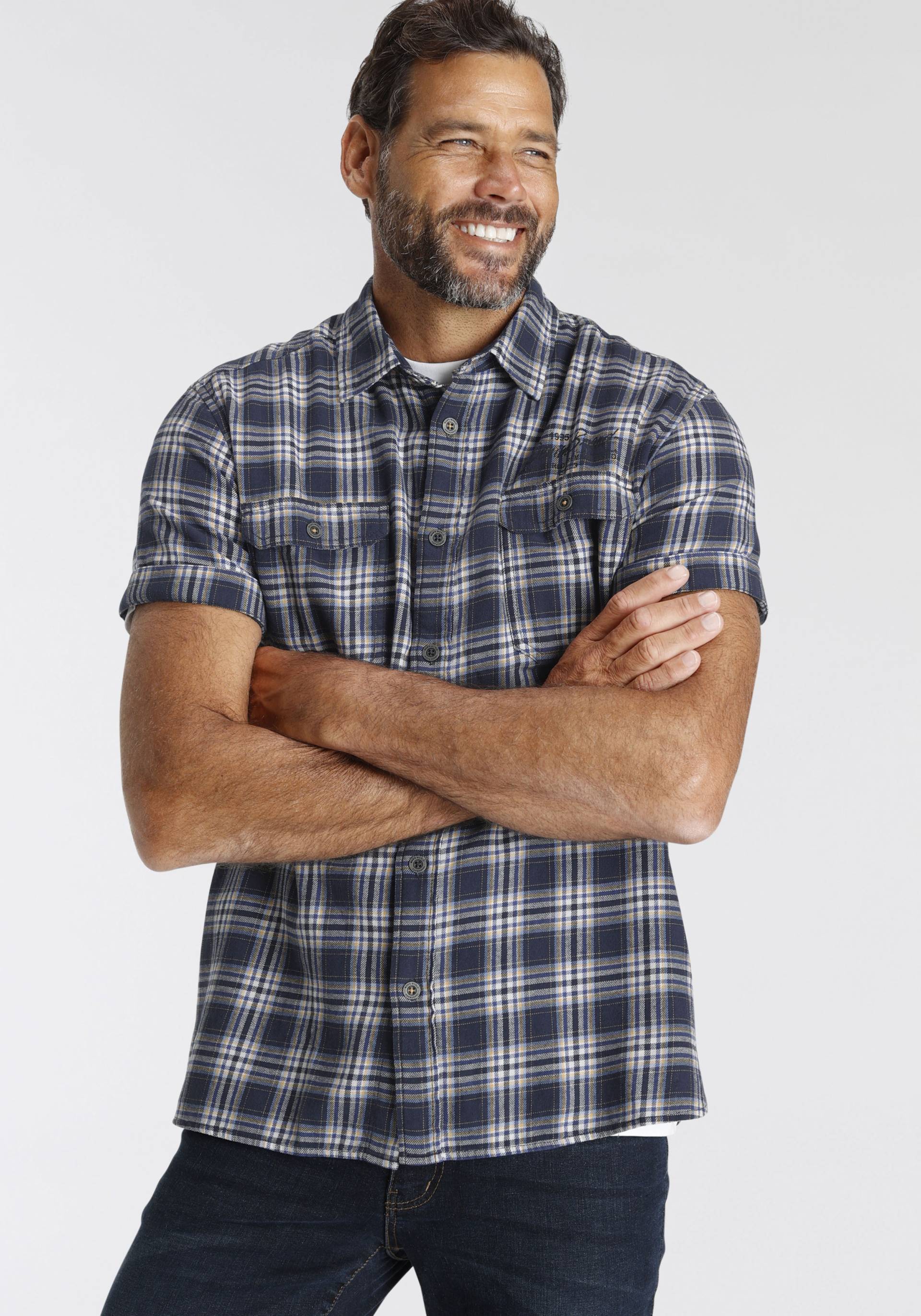 Man's World Kurzarmhemd, mit kleinem Brustprint Man's World Kurzarmhemd, mit kleinem Brustprint von Man's World