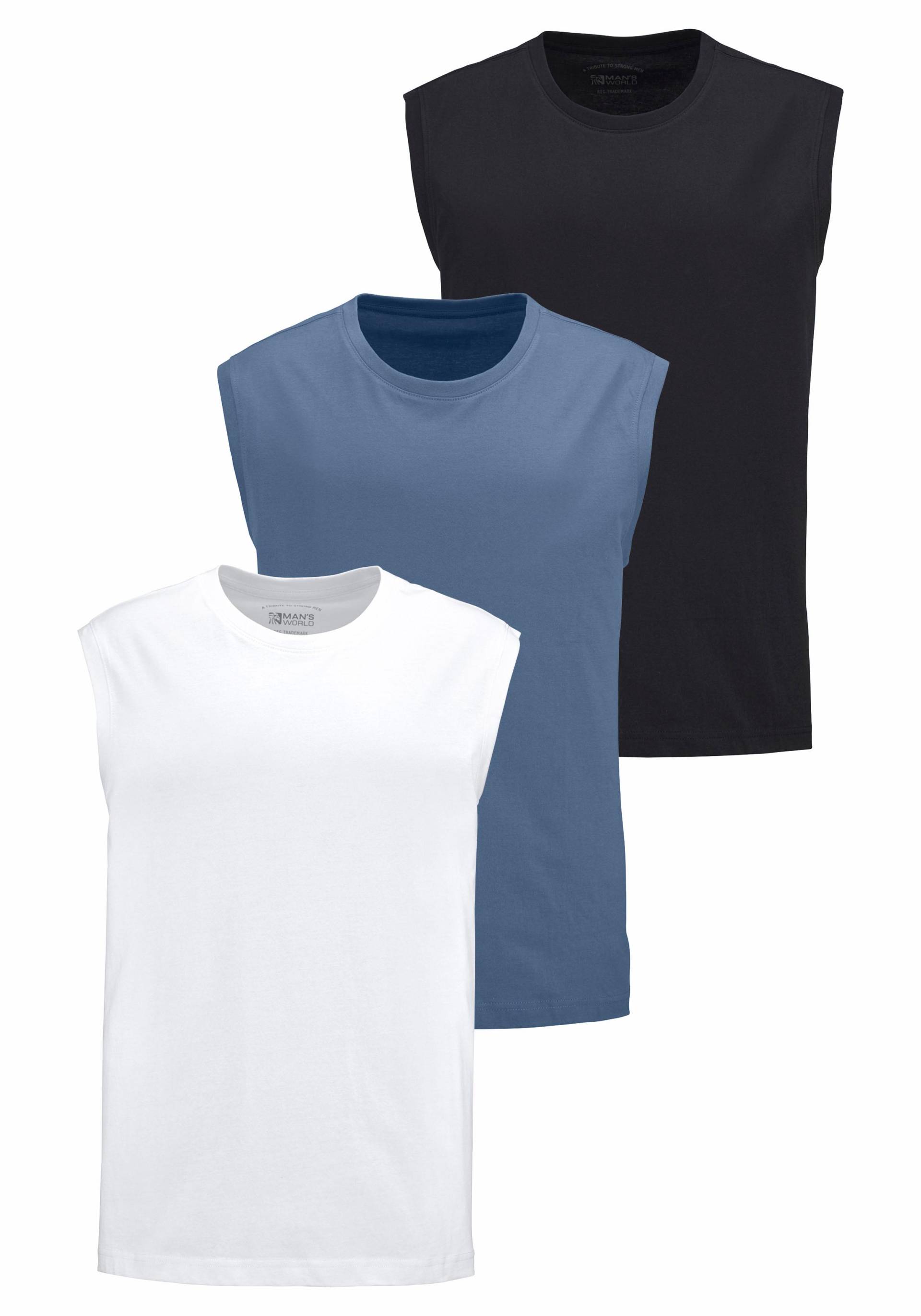 Man's World Muscleshirt, ärmellos, Basic-Stil, unifarben, Rundhalsausschnitt von Man's World