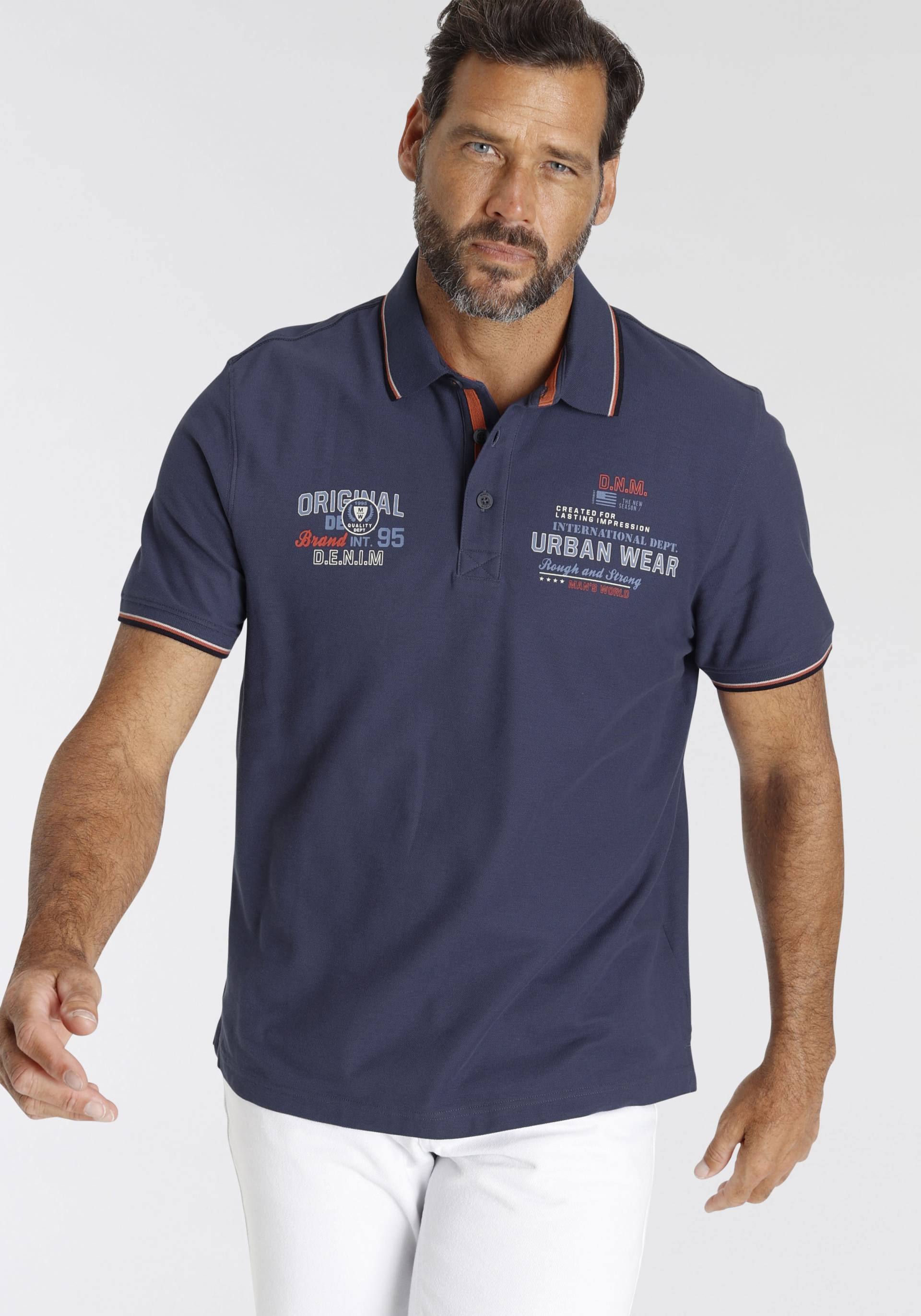 Man's World Poloshirt, Kurzarm, mit coolem Print, Polokragen, aus Piqué-Stoff Man's World Poloshirt, Kurzarm, mit coolem Print, Polokragen, aus Piqué-Stoff von Man's World