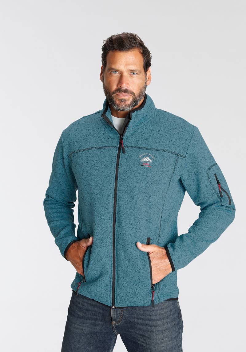 Man's World Strickfleecejacke, für den Herbst, mit Reissverschlusstaschen, mit Stehkragen von Man's World