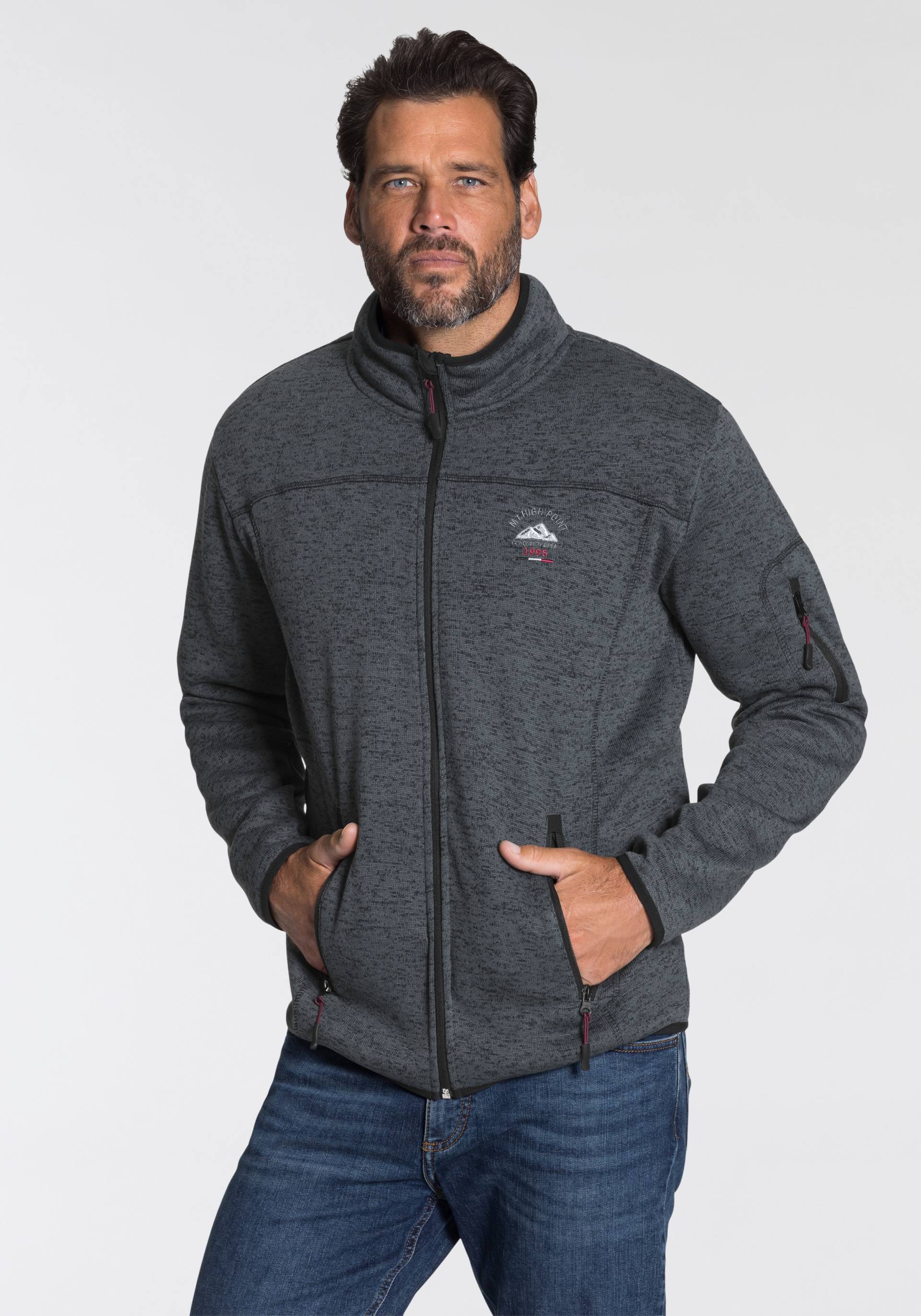 Man's World Strickfleecejacke, für den Herbst, mit Reissverschlusstaschen, mit Stehkragen Man's World Strickfleecejacke, für den Herbst, mit Reissverschlusstaschen, mit Stehkragen von Man's World